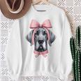 コケットボウ グレートデーン 犬 ママ ピンクリボン キュート 母の日 スウェットシャツ 年配の女性への贈り物