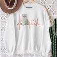 ゴールデンチンチラ ペルシャ猫 ハートビート Ekg I Love My Cats スウェットシャツ 年配の女性への贈り物