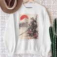 サムライ 猫戦士 浮世 墨絵 猫 サムライ 長袖tシャツ スウェットシャツ 年配の女性への贈り物