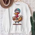 サンクスギビング かわいい七面鳥 アメリカンフットボール ボーイズ キッズ スウェットシャツ 年配の女性への贈り物