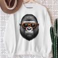 サングラスをかけたクールなゴリラグラフィックアート 長袖tシャツ スウェットシャツ 年配の女性への贈り物