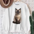 シャム猫 美人 雄大なシャム猫 ラブリーシャム猫 スウェットシャツ 年配の女性への贈り物