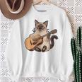 シャム猫ギタリスト ミーザー ギター奏者 スウェットシャツ 年配の女性への贈り物