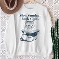 スローサンデーブッククラブ 本好きの猫 スウェットシャツ 年配の女性への贈り物