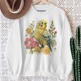 セキセイインコ 鳥 ママ セキセイインコ オウム ヴィンテージフラワー スウェットシャツ 年配の女性への贈り物