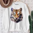 タイガー アニマル プリント グラフィック デッサン アートワーク フェイス トラ スウェットシャツ 年配の女性への贈り物