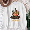 タキビ Takibi 焚き火 たきび キャンプ イラスト かわいい おもしろ キャンプグッズ スウェットシャツ 年配の女性への贈り物