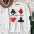 ダイヤモンド スペード ハーツ クラブ トランプスーツ ポーカー スウェットシャツ 年配の女性への贈り物