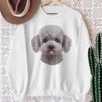ホワイト トイプードル 犬 いぬ 顔 スウェットシャツ 年配の女性への贈り物