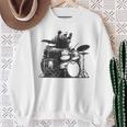ドラマー ドラムキット クマの演奏 ドラムキット ミュージシャン スウェットシャツ 年配の女性への贈り物