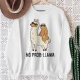 ナマケモノ乗り ラマ ノープルーラマ ラマ スウェットシャツ 年配の女性への贈り物