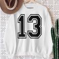 ナンバー13 カレッジスポーツチーム 黒文字 スウェットシャツ 年配の女性への贈り物