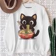 ヌードルキャット黒猫ラーメンデザイン スウェットシャツ 年配の女性への贈り物