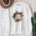ハムスター アニマルプリント グラフィック ポートレート 顔 ハムスター スウェットシャツ 年配の女性への贈り物