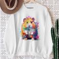 ハムスター 動物 カラフル モチーフ 抽象 アート 絵画 ハムスター スウェットシャツ 年配の女性への贈り物
