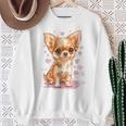 ハートに囲まれた愛らしいチワワ スウェットシャツ 年配の女性への贈り物