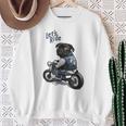 バイクに乗る面白いパグ犬レッツライド スウェットシャツ 年配の女性への贈り物