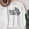 バック プリントを見る Idle Fury Don't Crykeleton Praying 泣かないで 祈る骸骨 スウェットシャツ 年配の女性への贈り物