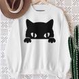 バッグの中に隠れているかわいい黒猫 猫好き 猫飼い 猫 ネコ ねこくろねこ好き 面白い サプライズ ギフト スウェットシャツ 年配の女性への贈り物