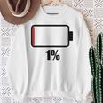 バッテリー1 1残り バッテリー切れtシャツバッテリー低 スウェットシャツ 年配の女性への贈り物