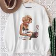 ピンナップガール ピアノ ピアニスト ヴィンテージ 長袖tシャツ スウェットシャツ 年配の女性への贈り物