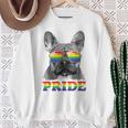 フレンチブルドッグ ゲイプライド Lgbt レインボーフラッグ サングラス Lgbtq スウェットシャツ 年配の女性への贈り物
