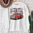 ブリティッシュクラシックカー レッドミニスポーツカー スウェットシャツ 年配の女性への贈り物