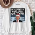ホワイトハウスのクリスマス・トランプ・ファニー・ホリデーを夢見ている 長袖tシャツ スウェットシャツ 年配の女性への贈り物