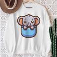 ポケットに入ったかわいい象 スウェットシャツ 年配の女性への贈り物