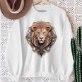 ライオン 動物 彫刻 動物園 抽象芸術 絵画 ライオン スウェットシャツ 年配の女性への贈り物
