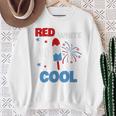 レッド ホワイト クールなアメリカ国旗 アイスキャンディー 面白い 7月4日 長袖tシャツ スウェットシャツ 年配の女性への贈り物