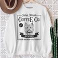 レトロ ケアンテリア コーヒー 面白い 犬 ママ コーヒー愛好家 スウェットシャツ 年配の女性への贈り物