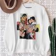 レトロコミックキス、コラージュ、ビンテージポップアートキスコミックスタイル 長袖tシャツ スウェットシャツ 年配の女性への贈り物