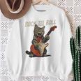 ロックンロール ギター 猫 ビンテージ Rock ギタリスト 猫 長袖tシャツ スウェットシャツ 年配の女性への贈り物