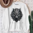 ヴァルハラ ウルフマスク オーディン ルーン文字 北欧コンパス バイキング メンズ レディース 長袖tシャツ スウェットシャツ 年配の女性への贈り物