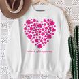 世界中の幸せを願う 可愛い ハート ピンク クローバー 反戦 平和 バックプリント スウェットシャツ 年配の女性への贈り物