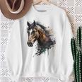 乗馬アート アニマルプリント 馬モチーフ 馬 スウェットシャツ 年配の女性への贈り物