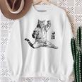 太極拳 猫 格闘技 面白い 猫 格闘 スウェットシャツ 年配の女性への贈り物