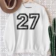 数字 27 ヴィンテージ ブラックホワイト スウェットシャツ 年配の女性への贈り物