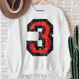 数字 3 ヴィンテージブラック&レッド スウェットシャツ 年配の女性への贈り物
