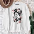 日本の芸者アートグラフィックtシャツ メンズ レディース キッズ スウェットシャツ 年配の女性への贈り物