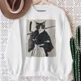 日本美術 猫 忍者 浮世絵 アニメ風 侍猫 長袖tシャツ スウェットシャツ 年配の女性への贈り物