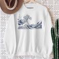 有名ヴィンテージアート グレートウェーブ 葛飾北斎 おしゃれ スウェットシャツ 年配の女性への贈り物