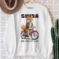 柴犬 いぬ イラスト 柴犬好き 犬好き 自転車 かわいい おもしろ レトロ Ride For Life's Joy 長袖tシャツ スウェットシャツ 年配の女性への贈り物