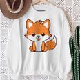 森のかわいい面白いキツネの子動物は小さなキツネが大好きです スウェットシャツ 年配の女性への贈り物