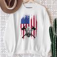 消防士 アメリカ国旗 7月4日 男性 お父さん 消防士 長袖tシャツ スウェットシャツ 年配の女性への贈り物