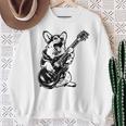 犬 ギタリスト ギター ペンブローク ウェールズ コーギー パパ ママ スウェットシャツ 年配の女性への贈り物