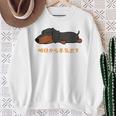 犬 おもしろ 明日から本気出す 可愛い ダックスフンド ミニチュアダックスフンド 長袖tシャツ スウェットシャツ 年配の女性への贈り物