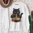 猫 ラーメン グラフィック 日本語 カワイイ アニメ 面白い ラーメン 猫 長袖tシャツ スウェットシャツ 年配の女性への贈り物