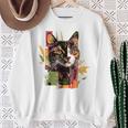 猫 抽象的 かわいい アート ポートレート 動物 恋人 グラフィック 猫 スウェットシャツ 年配の女性への贈り物